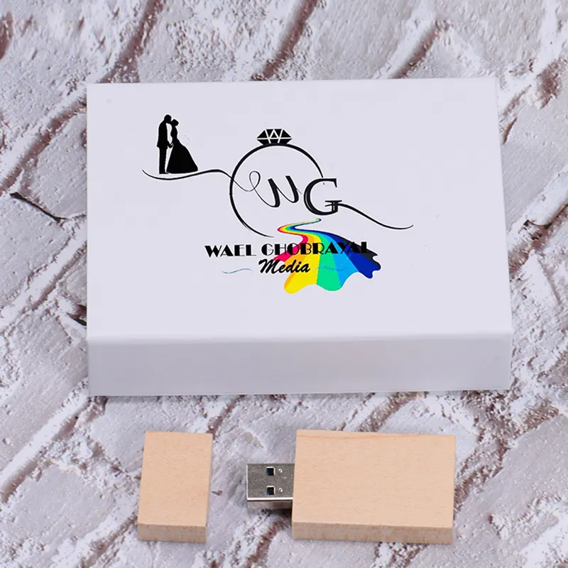 Clé USB écologique avec logo personnalisé 16 GO 32 GO 128 GO coffret cadeau en bois 500 Mo clé USB