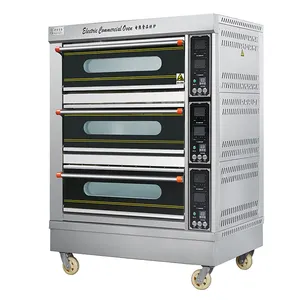 3 Deck Baking Oven 9 Tray Listrik Deck Stainless Steel 201 Shell Komersial Oven Australia