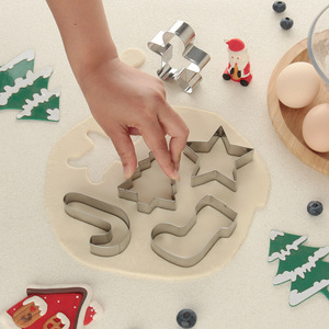 Hersteller <span class=keywords><strong>TKT</strong></span> TKT20260528 5-teiliges DIY Backwerkzeug-Set Edelstahl Mini Lebkuchenmann Stern Fondant Kuchen Keks Ausstechformen - Product Image 2