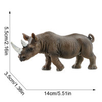 Nouveauté transfrontalière : Grands modèles de rhinocéros en PVC massif, thème animaux sauvages, décorations de bureau, jouets éducatifs pour la maternité
