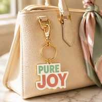 Gantungan Kunci Logam Desain Khusus, Liontin Tas, Gantungan Kunci Enamel, Gantungan Kunci Alfabet Logo Personal, Gantungan Kunci Pure Joy, Positif untuk Hadiah