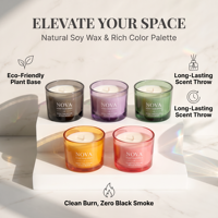 Bougies parfumées d'aromathérapie de luxe en verre coloré faites à la main, durables, naturelles et importées pour Pâques - Vente en gros