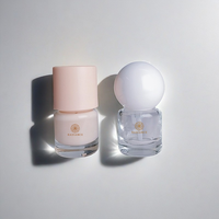 Nuevo Dispensador de Muestras Redondo de Vidrio de 15 ml para Emulsiones, con Tapa Redonda y Bomba de Presión, Botella para Base de Maquillaje
