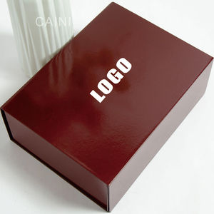 Emballage de boîte pliante rouge de haute qualité. Emballage cadeau luxueux. Boîte cadeau personnalisée. LOGO personnalisé. - Product Image 3