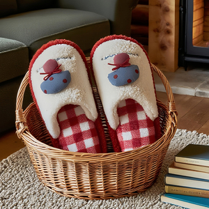 XIXITIAO Pantuflas de Invierno Antideslizantes para Mujer, Diseño Retro de Hongos, Pantuflas Cálidas para el Hogar, Antideslizantes, Venta al por Mayor - Product Image 3