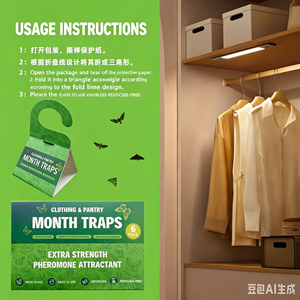 Produits phares : Pièges anti-<span class=keywords><strong>mites</strong></span> <span class=keywords><strong>de</strong></span> qualité supérieure, doublement efficaces, non toxiques et puissants, avec phéromones pour placards et tapis - Product Image 5