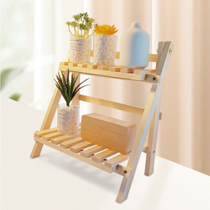 Estante de Almacenamiento Plegable de Madera Dream Sun de 2 Niveles para Sala de Estar, Exhibidor de Macetas y Libros - Product Image 5