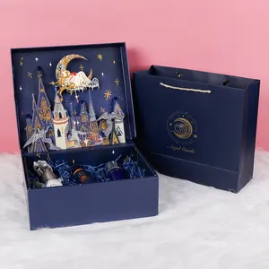 Confezione regalo personalizzata all'ingrosso cartone animato scatola di presentazione tridimensionale blu confezione di profumo di vino scatola regalo di compleanno di San Valentino - Product Image 2