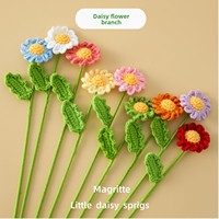 Bouquet de marguerites en crochet, fleurs artificielles finies, décoration d'intérieur, cadeau pour mariage ou fête, fournitures artisanales
