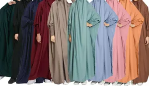 Vestido de Oración Telekung Sólido en Oferta, Ropa de Oración para Mujeres Musulmanas - Product Image 3