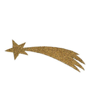 Estrella de madera con purpurina surtida, 10x7 cm - Product Image 1