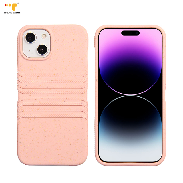 Wheat Straw Luxury Customized Recycled Degradable Mobile Phone case  for iphone 11 12 13 14 15   5g Pro Max Series