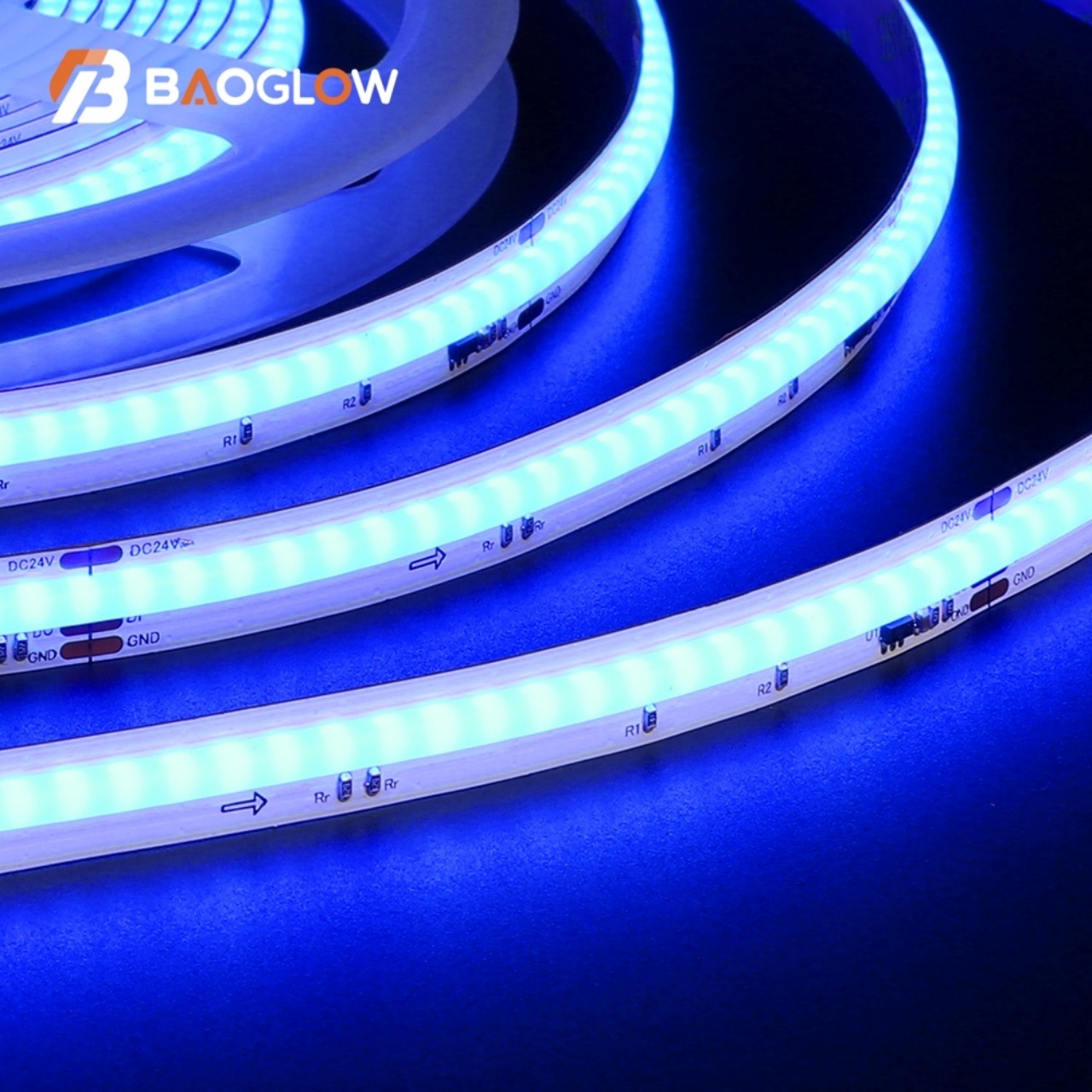 2025 Hot Sale DC 12V 24V 720Leds/m IC2811 IP20 100LM 18W/M COB Flexible Led Strip Lights Smart RGB Multicolored 3-Wire LED Strip