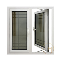Ventanas de Aluminio con Doble Acristalamiento Templado de Alta Calidad Resistentes a Huracanes, Ventana Abatible de Aluminio para Balcón