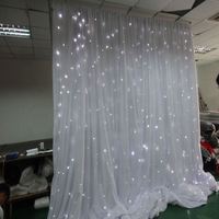 Boda DJ luces LED tela blanca 5x4m escenario telón de fondo LED estrella cortina Decoración