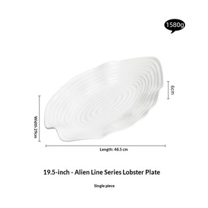 Platos de Cerámica Esmaltada Aptos para <span class=keywords><strong>Microondas</strong></span> con Diseño Irregular de Líneas para Sashimi, Langosta Australiana y Salmón, Vajilla para Hotel - Product Image 6