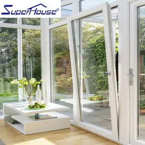 Superhouse NOA Impact Window Soundproof Double Glass Aluminium Tilt And Turn Window For Prefab House