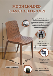 Best Price Moon Style Molded Plastic <b>Chair</b>, Heavy-Duty <b>Stackable</b> Ergonomic Seating for Outdoor Patio, Garden, Commercial Use - Product Image 4