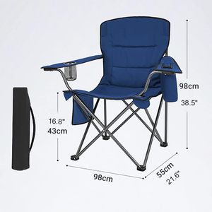 Chaise de camping pliante portable pour l'extérieur, robuste, avec appui-tête et porte-gobelet, idéale pour la randonnée (vente en gros) - Product Image 2
