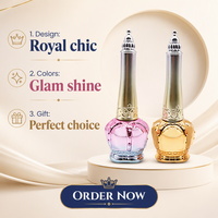 Botol Kaca Kosong UV Gel Nail Polish Mewah Berkualitas Tinggi 5ml/10ml/12ml dengan Kuas, Dapat Disesuaikan