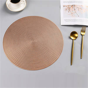 K1363 Placemats Restaurant <b>Round</b> PVC Hollow Meal Pads Anti-hot Dining <b>Table</b> <b>Mats</b> Set PVC Tablemat - Product Image 3