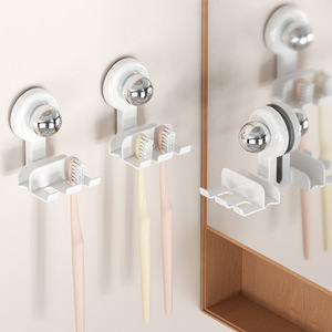 Suction Cup Toothbrush Holder Wall Mounted No Drill Bathroom Electric Toothbrush Drainer Rectangular Easy To Clean - Product Image 3