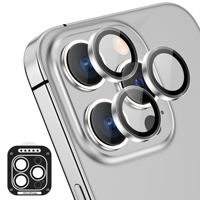 Protecteur d'objectif en verre trempé métallique pour iPhone 14 15 16 Pro Max, film de protection d'objectif d'appareil photo facile à installer pour téléphones mobiles