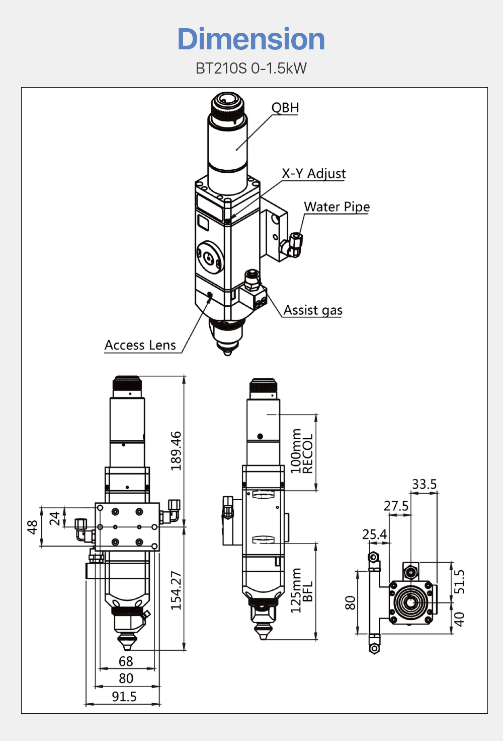 Cloudray BM11 Fiber Laser Metal Cutting Head For BT210S 0-1.5kW /BT240S 0-3kW