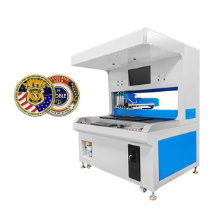 bibo Automatic 4 Colors Two Stations Visual Enamel Pin Making <b>Machine</b> Metal <b>Badge</b> Painting <b>Machine</b> for Coloring keychains - Product Image 2