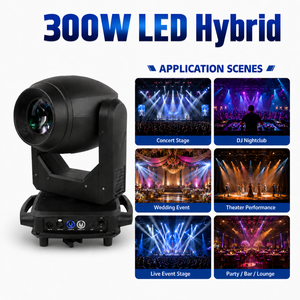 300W <b>LED</b> Hybrid Beam Spot Wash 3-<b>in</b>-1 Moving Head <b>Light</b> for Stage, DJ, and Concert Shows - Product Image 6