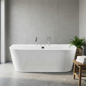 Bañera de Hidromasaje Moderna, Rectangular, de Acrílico, Duradera, Ecológica, Blanca, Independiente, de Diseño Elegante - Product Image 3