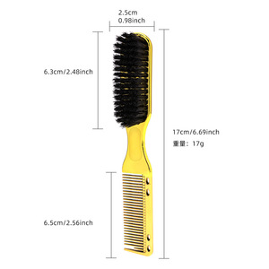 Cepillo para el cabello de doble punta, chapado en oro, para barba y para eliminar el cabello suelto, ideal para comercio transfronterizo. - Product Image 1