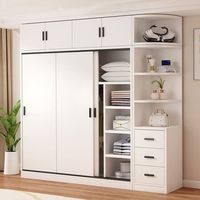 Meubles de chambre à coucher en bois massif, armoire minimaliste à portes coulissantes pour petits appartements, design moderne, facile à assembler, en bois