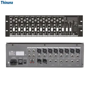 Thinuna RMX-6404A Console di missaggio Audio digitale professionale con montaggio su rack a 12 canali con USB ed effetti