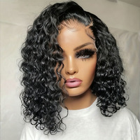 Pas cher Cheveux Brésiliens Vague D'eau Court Bob Achat En Vrac Perruque De Cheveux Humains Lace Front Perruque Transparent Hd Lace Frontal Perruque pour Les Femmes Noires