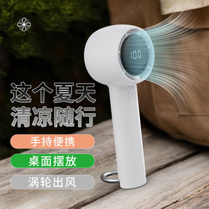 Mini ventilador portátil con pantalla digital, turbina sin aspas recargable por USB, portátil para uso en exteriores - Product Image 1
