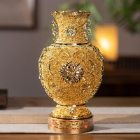 Vase en cuivre chinois de luxe, ornement en filigrane doré, sculpture décorative, décoration pour la maison et le bureau, cadeau d'entreprise haut de gamme