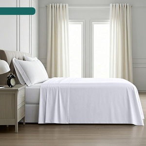 <span class=keywords><strong>Draps</strong></span> plats durables de qualité supérieure, très demandés, respirants, en coton blanc, pour hôtel, maison, hôpital - Product Image 1