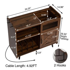 <span class=keywords><strong>Meuble</strong></span> de salon moderne avec grand support pour tourne-disque et armoire de rangement, pieds en bois de hêtre - Product Image 3
