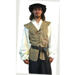 Nuevo Chaleco Gótico para Hombre, Estilo Pirata Renacentista, Vintage, Medieval, Sin Mangas, con Correas de Gamuza, Cuello en V, Holgado - Product Image 3