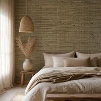 Rouleau d'autocollants muraux 3D écologiques en bambou tressé naturel, antidérapant, imperméable, design contemporain pour hôtel, chambre et maison