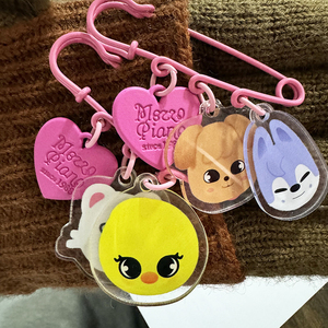 Spot Stray Kids <b>Anime</b> Cartoon PVC Acrylic Double-Sided Plastic <b>Keychain</b> with UV Printing Pendant Surroundings - Product Image 3