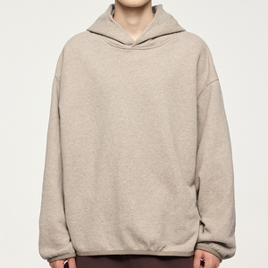2025 Winter Men's Hooded Hoodie 365GSM Fleece Plain Dyed Cotton Polyester Oversized Drop Shoulder Streetwear - Product Image 3
