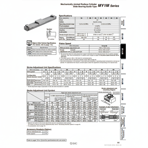 Cilindro sin vástago de SMC Pneumatics, categoría de producto articulado mecánicamente con el - Product Image 1