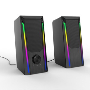 ลำโพงเกมมิ่ง 2.0 แชนแนล RGB LED สำหรับคอมพิวเตอร์ตั้งโต๊ะ พร้อมเอฟเฟกต์แสงสีสันสดใส สำหรับการตั้งค่าเกมบนพีซี - Product Image 4