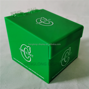 Acrylic box custom green acrylic display box with hinged lid Poke Poking mon Card Booster display box case