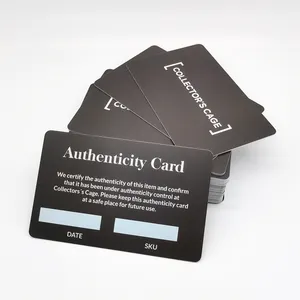 Customized Printing Plastic Authenticity Certificate Card With Signature Panel