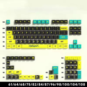 Teclas Cyberpunk de 129 Teclas, Perfil Cherry, Grabado Lateral, Translúcidas, PBT, Personalizadas, Adaptadas para Teclados Mecánicos - Product Image 1