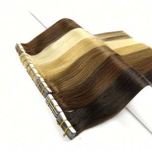 Extensiones de Cabello Humano Remy con Cinta Adhesiva Invisible, Cabello Virgen Brasileño de Doble Trama a Máquina, Cutícula Intacta, Venta al Por Mayor de Fábrica - Product Image 1
