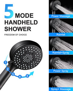 FLG Mattschwarz Badezimmer Edelstahl Dusche heiß und kalt in Hochdruck Niederschlag Wand halterung Verdeckte Dusche Set - Product Image 3